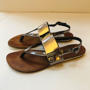 Steve Madden Silver Metallic sandals Women